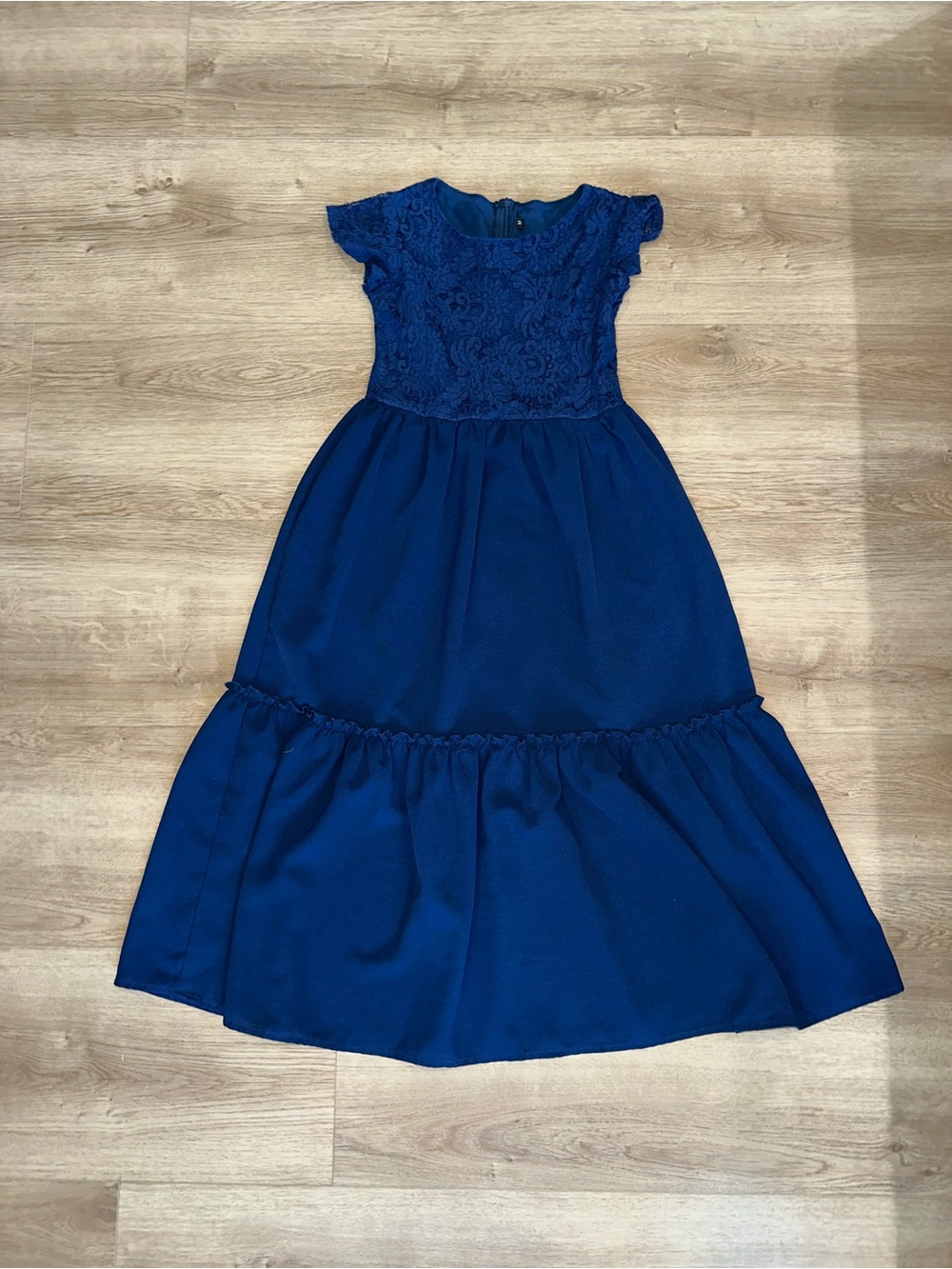 Amazon Girls Navy Blue Lace Bodice Maxi Dress